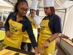 Coppin students participating in Coppin Chopped contest