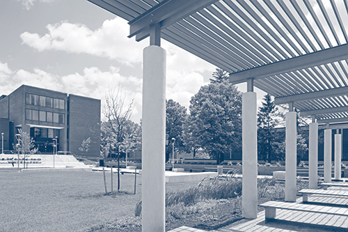 pillars outside on campus