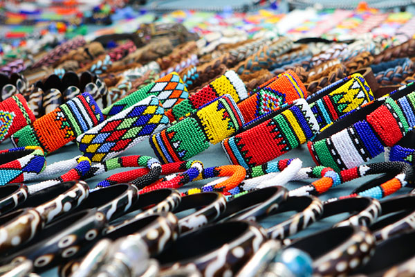 Colorful handmade bracelets, bangles