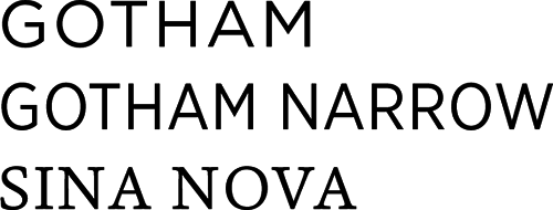 Sample of Gotham Sina Nova Typography