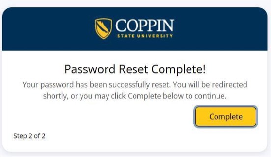 password reset complete