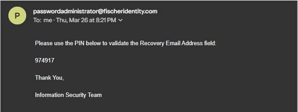 retrieve verification pin