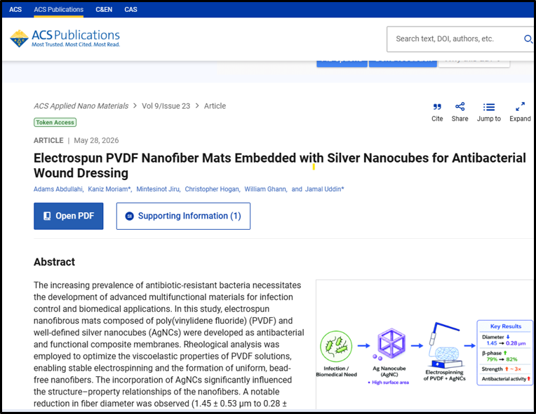 front page of recently published article on nanocubes