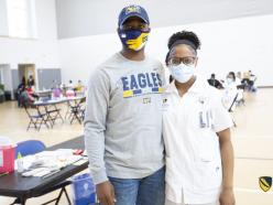 Dr. Jenkins with nursing students at CSU COVID-19 Vaccine site