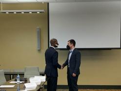 Anthony L. Jenkins with United States Secretary of Transportation Pete Buttigieg