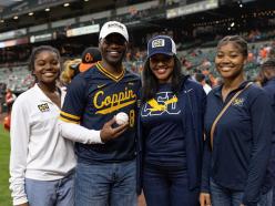 The Jenkins Family on the field at Camden Yards