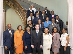 Dr. Jenkins with National Security Advisor Jake Sullivan and HBCU Presidents