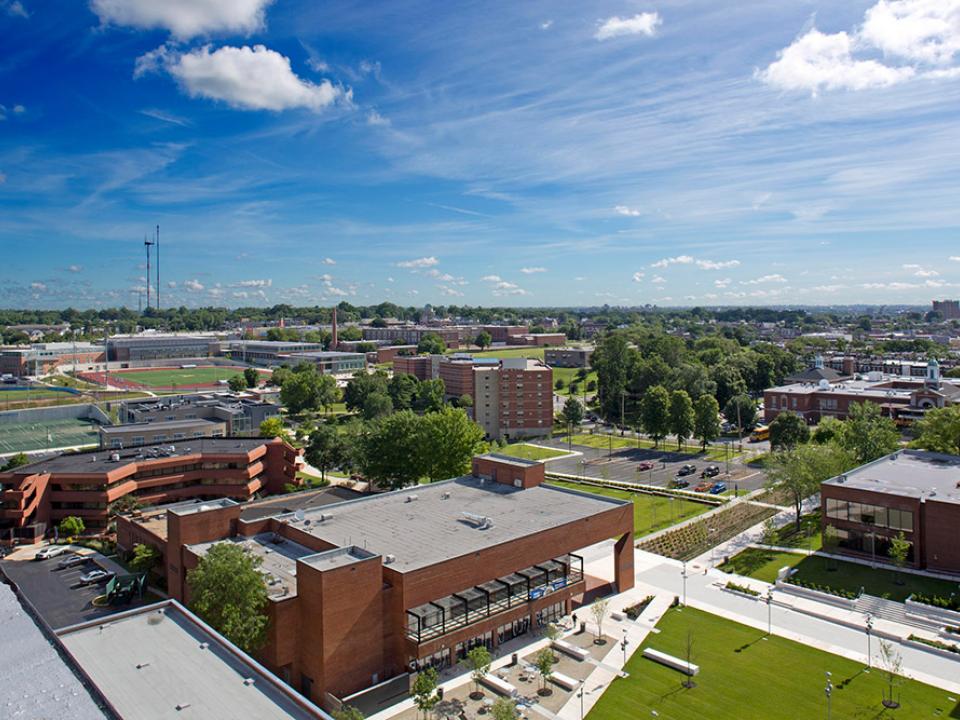 Aerial view of the Coppin State University campus