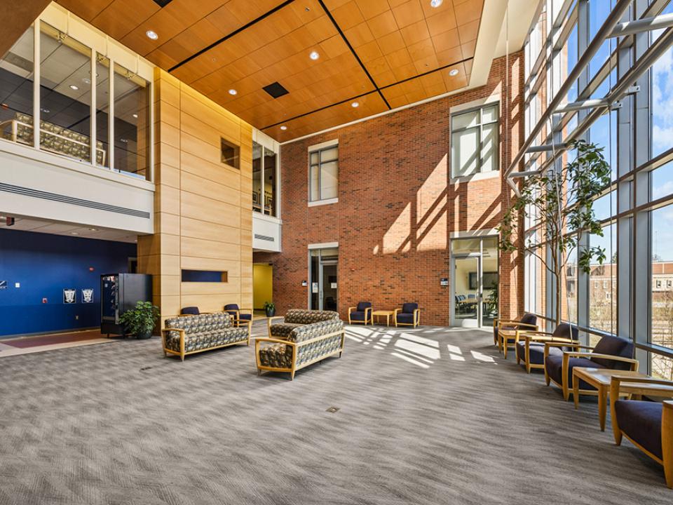 3rd floor atrium in the Henrietta Lacks Health & Human Services Building