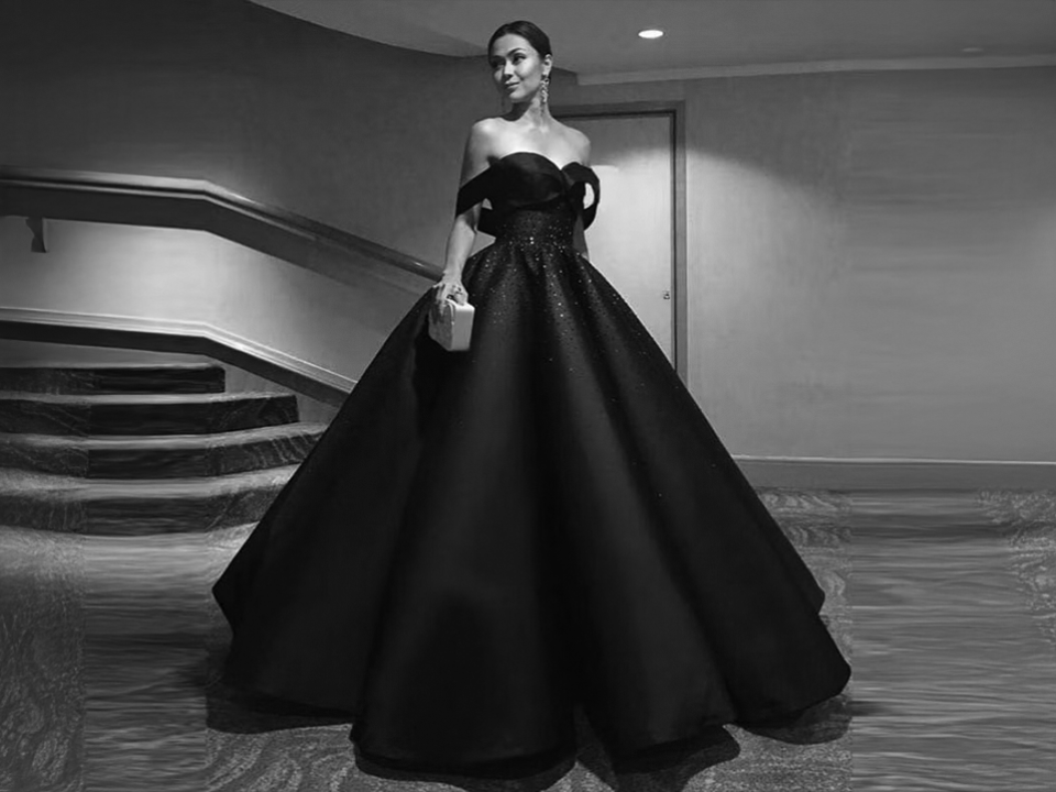 Woman in formal gown