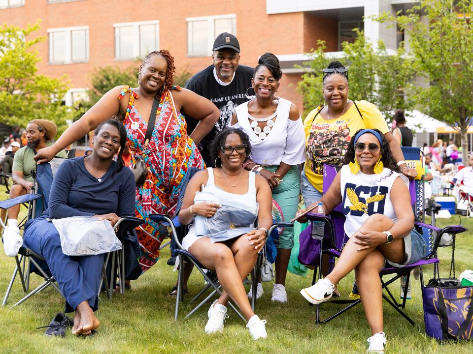 Group shot of alumni at Coppin Summer Concert.