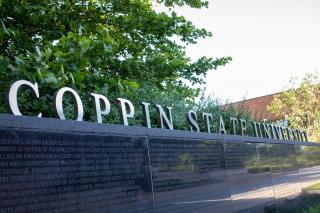 Coppin State University sign and wall