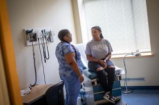 Student in the health center