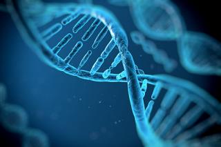 DNA molecule on a blue background