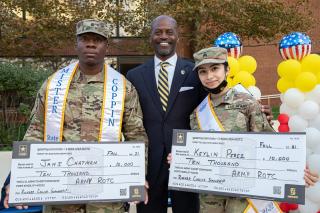 students being awarded Army ROTC scholarships
