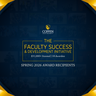 An announcement graphic for Coppin State University's "The Faculty Success & Development Initiative" celebrating Spring 2026 Award Recipients.