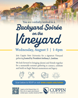 Coppin Soiree on the Vineyard flyer.